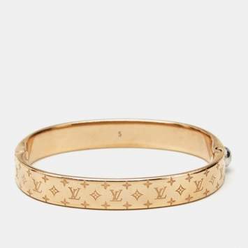 Louis Vuitton Nanogram Cuff Two Tone Bracelet S