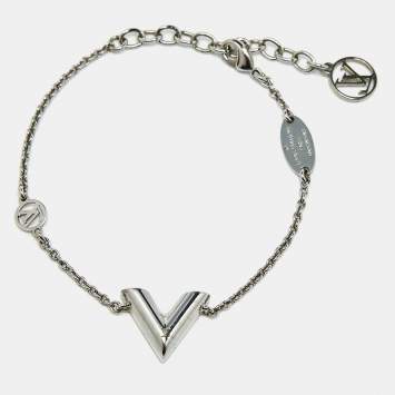 Louis Vuitton  Essential V Silver Tone Bracelet