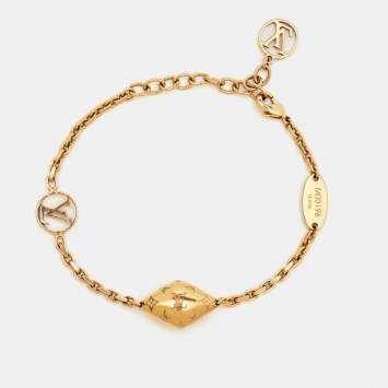 Louis Vuitton Gold Tone Malletage Supple Bracelet 