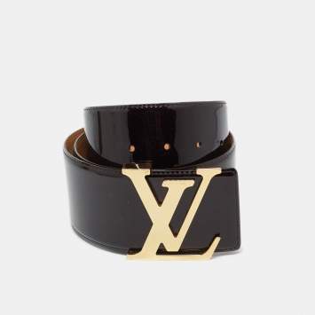 Pre Owned Louis Vuitton Amarante Vernis Leather LV Initiales Waist Belt 75 CM