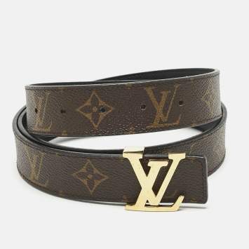 Pre Owned Louis Vuitton Monogram Canvas LV Initiales Reversible Belt 90 CM