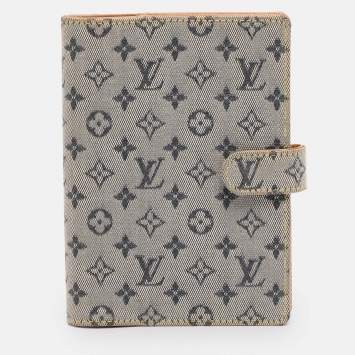 مملوكة مسبقًا Louis Vuitton Beige Mini Lin Canvas Small Ring Agenda Cover