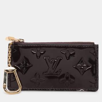 Pre Owned Louis Vuitton Amarante Monogram Vernis Key Pouch