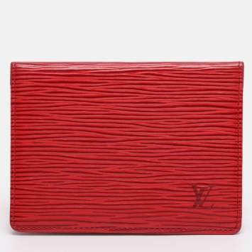 مملوكة مسبقًا Louis Vuitton Red Epi Leather Porte 2 Cartes Vertical Pass Case