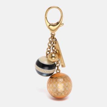 Pre Owned Louis Vuitton White/Black Resin Monogram Mini Lin Key Holder and Bag Charm