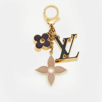 Pre Owned Louis Vuitton Fleur de Monogram Enamel Gold Tone Bag Charm