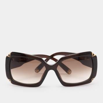 Pre Owned Louis Vuitton Dark Brown Z0366W  Hortensia Square Sunglasses