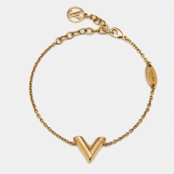 Pre Owned Louis Vuitton Essential V Gold Tone Bracelet