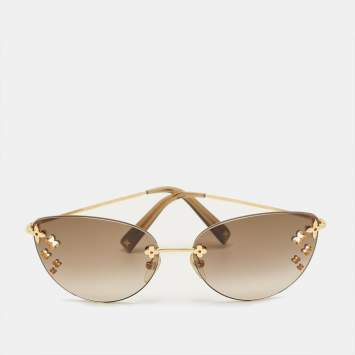 Pre Owned Louis Vuitton Brown Gradient Z0051U Desmayo Rimless Cat Eye Sunglasses