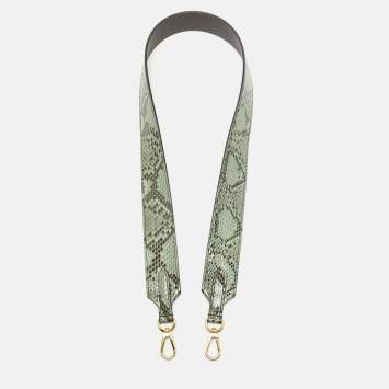 Pre Owned Louis Vuitton Bandouliere Shoulder Bag Strap Green Python 