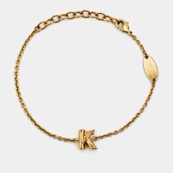 Pre Owned Louis Vuitton LV & Me Letter K Gold Tone Bracelet