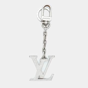 Pre Owned Louis Vuitton Logo Silver Tone Keychain