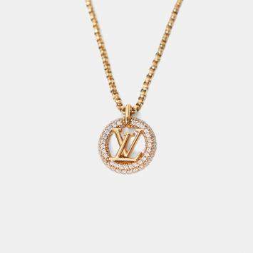 مملوكة مسبقًا Louis Vuitton Gold Tone Crystal Embellished Louise by Night Necklace