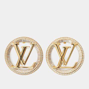 مملوكة مسبقًا Louis Vuitton Gold Tone Crystal Embellished Sparkling Louise Earrings