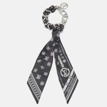 مملوكة مسبقًا Louis Vuitton LV Bandana Bag Charm Black Monogram Fabric