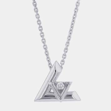 Pre Owned Louis Vuitton Vault One Pendant Size PM 18K White Gold