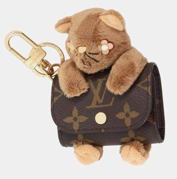 Pre Owned Louis Vuitton Bag Charm Lv Cute Monogram Brown Monogram
