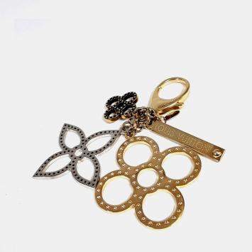 مملوكة مسبقًا دلاية حقيبة/ميدالية مفاتيح لوي فيتون جلد فضي/ذهبي Tapage