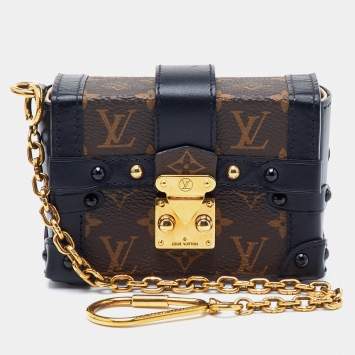 Pre Owned Louis Vuitton Essential Trunk Monogram Canvas Key Chain and Bag Charm