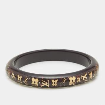 مملوكة مسبقًا Louis Vuitton Inclusion Resin Crystals Gold Tone Bracelet