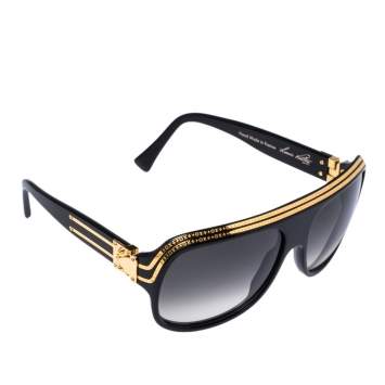 Pre Owned Louis Vuitton Gold Plated/ Grey Gradient Z0098W Millionaire Sunglasses