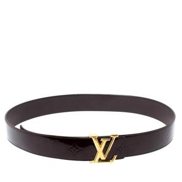 Pre Owned Louis Vuitton Amarante Monogram Vernis LV Initiales Belt 95CM