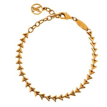 Pre Owned Louis Vuitton Petit Essential V Gold Tone Bracelet
