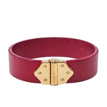 Pre Owned Louis Vuitton Pink Epi Leather Nano Bracelet 17