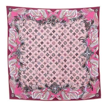 Pre Owned Louis Vuitton Pink Innocence Silk Square Scarf