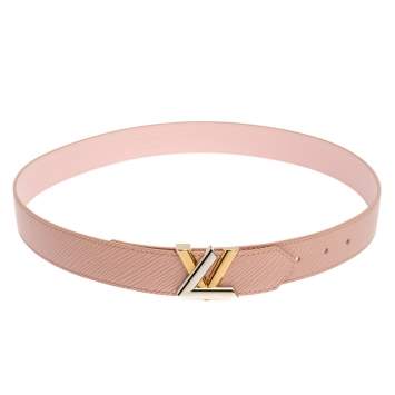 Pre Owned Louis Vuitton Rose Ballerine Epi Leather Twist Belt 85CM