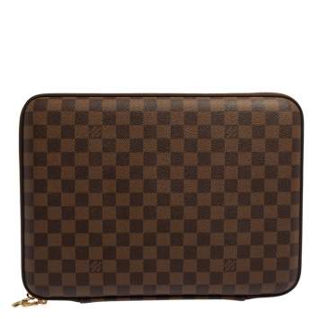 Pre Owned Louis Vuitton Damier Ebene Canvas Sleeve PM Laptop Bag