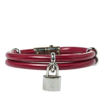 Pre Owned Louis Vuitton Pink Epi Leather Keep It Twice Bracelet