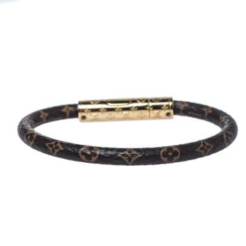 Pre Owned Louis Vuitton Brown Monogram Canvas Confidential Bracelet
