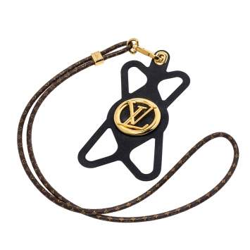 Pre Owned Louis Vuitton Monogram Canvas and Black Silicon Louise Phone Holder