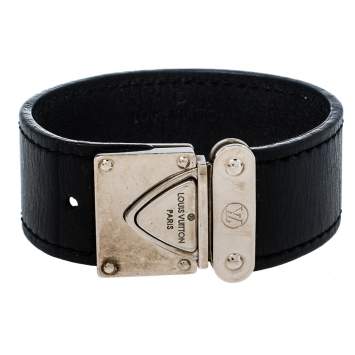 Pre Owned Louis Vuitton Nomade Koala Black Leather Bracelet S