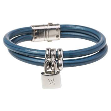 Pre Owned Louis Vuitton Sapphire Epi Leather Keep It Twice Bracelet