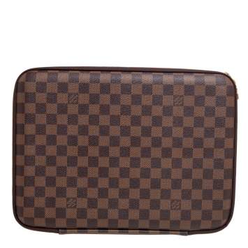 Pre Owned Louis Vuitton Damier Ebene Canvas Laptop Sleeve 
