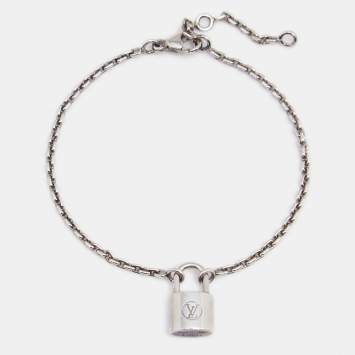 Pre Owned Louis Vuitton Sterling Silver Lockit Bracelet