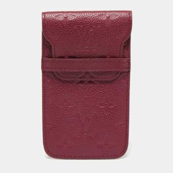 Pre Owned Louis Vuitton Aurore Monogram Empreinte Leather Flap Phone Case