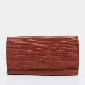 Pre Owned Louis Vuitton Brown Epi Leather 4 Key Holder