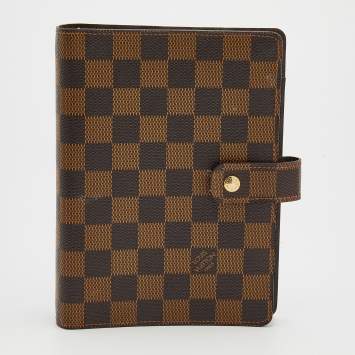 Pre Owned Louis Vuitton Damier Ebene Canvas Small Ring Agenda
