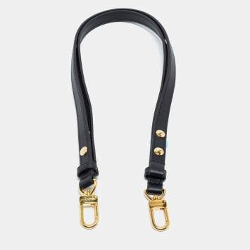 Pre Owned Louis Vuitton Black Leather Shoulder Strap