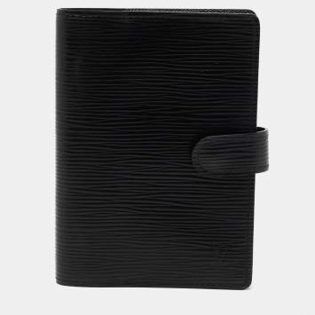 Pre Owned Louis Vuitton Black Epi Leather Small Ring Agenda Cover 