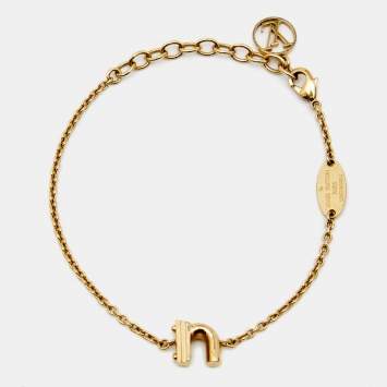 Pre Owned Louis Vuitton Gold Tone LV & Me Letter N Bracelet