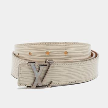Pre Owned Louis Vuitton Ivorie Epi Leather LV Initiales Belt 80CM