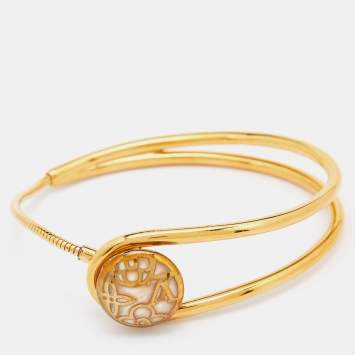 Pre Owned Louis Vuitton Gold Tone Celeste Bracelet & Ring Set