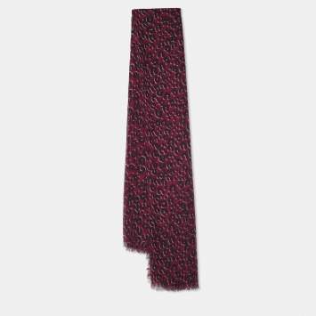 Pre Owned Louis Vuitton x Stephen Sprouse Leopard Print Cashmere Silk Scarf