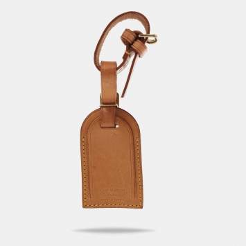 Pre Owned Louis Vuitton Vachetta Leather Luggage Name Tag & Strap Holder