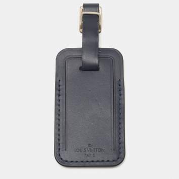 Pre Owned Louis Vuitton Blue Leather Luggage Name Tag