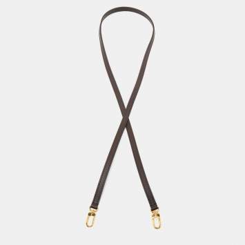 Pre Owned Louis Vuitton Dark Brown Leather Shoulder Bag Strap